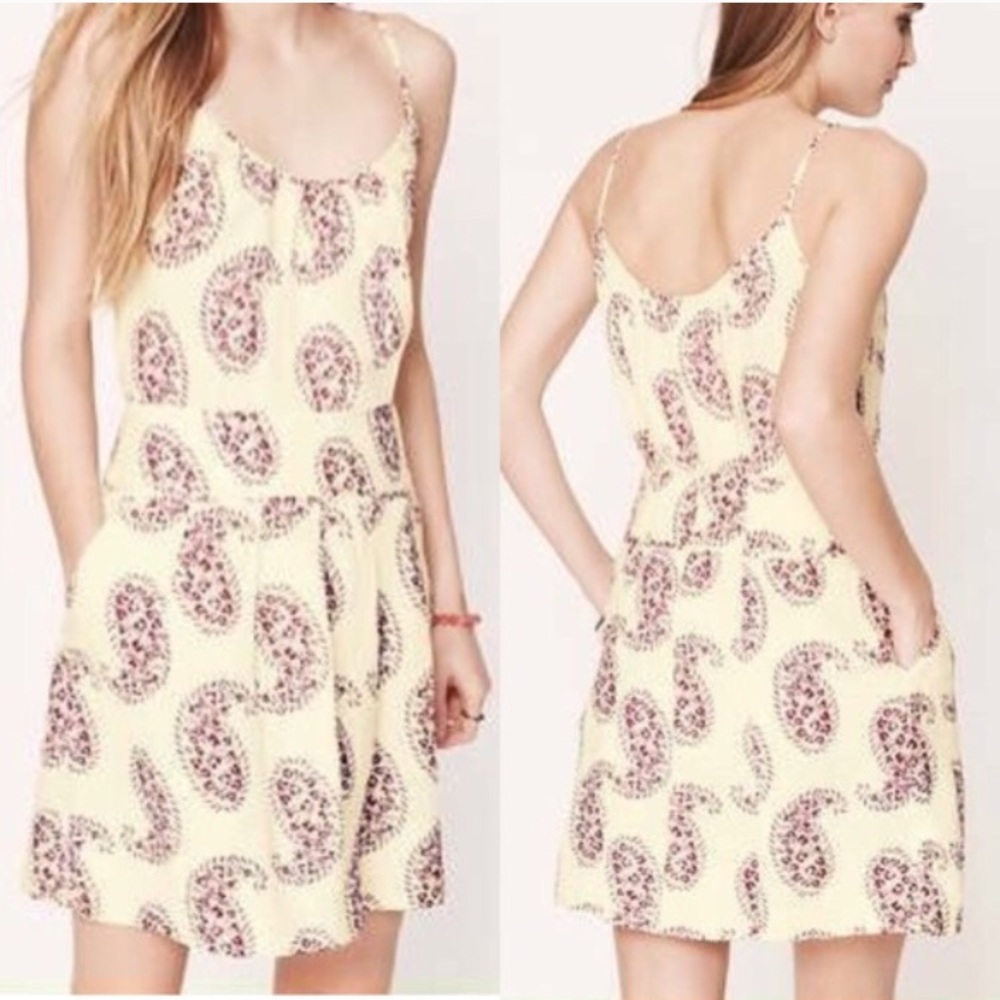 LOFT Linen Paisley Print Skirt
